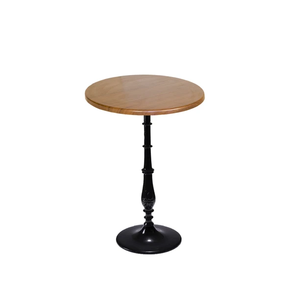 Bistro Döküm Ayak Çipa-6006 Masa -  (Werzalit, Wermodin ve Allzalit Tabla 70 cm çap) - Koyu Ahşap ürün görseli 1