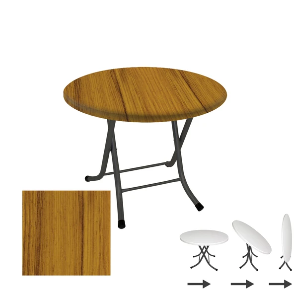 Klasik Katlanır Masa Yuvarlak (80 cm Çap) - (Werzalit, Wermodin ve Allzalit Tabla) - Real Teak ürün görseli 1