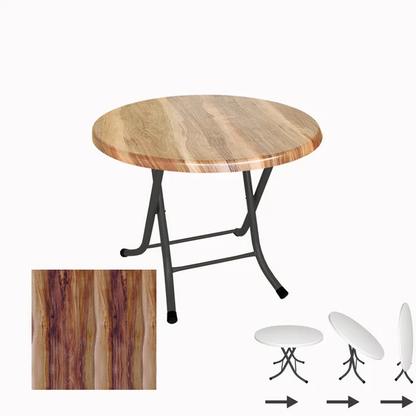 Klasik Katlanır Masa Yuvarlak (90 cm Çap) - (Werzalit, Wermodin ve Allzalit Tabla) -  Indiana Wood ürün görseli 1