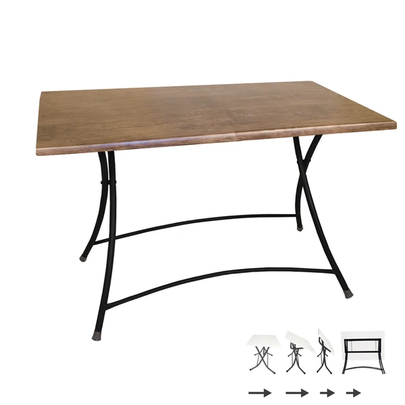 Modern Katlanır Masa 80x120 cm - (Werzalit, Wermodin ve Allzalit Tabla) - Rustik Dark ürün görseli 1