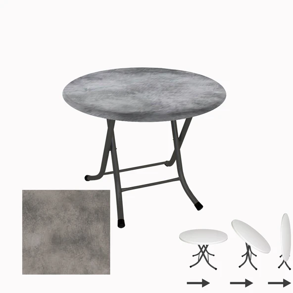 Klasik Katlanır Masa Yuvarlak (90 cm Çap) - (Werzalit, Wermodin ve Allzalit Tabla) -  Copperfield ürün görseli 1