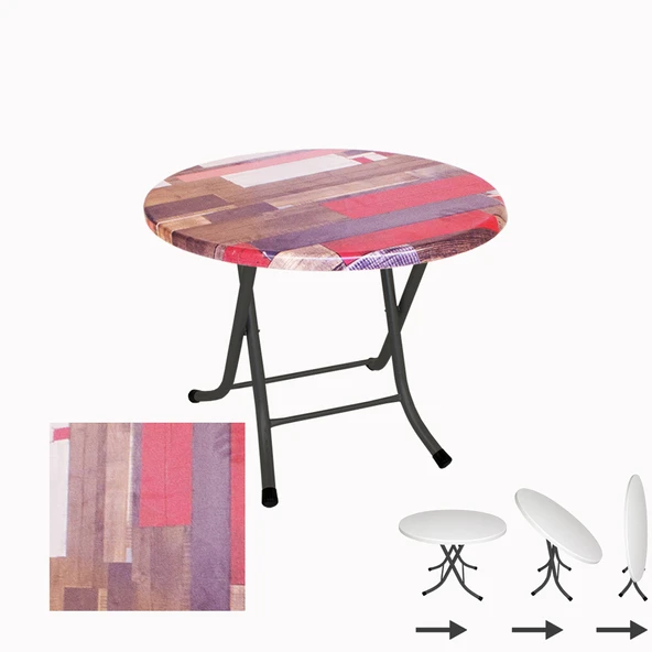 Klasik Katlanır Masa Yuvarlak (90 cm Çap) - (Werzalit, Wermodin ve Allzalit Tabla) -  Red Wood ürün görseli 1