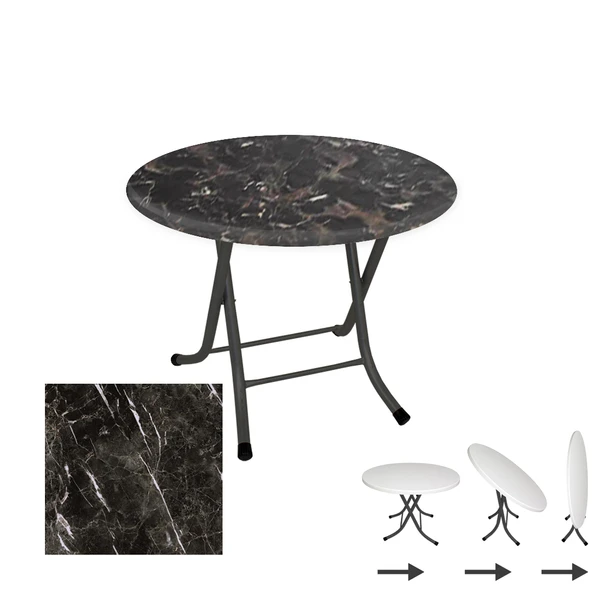 Klasik Katlanır Masa Yuvarlak (80 cm Çap) - (Werzalit, Wermodin ve Allzalit Tabla) - Teramo ürün görseli 1