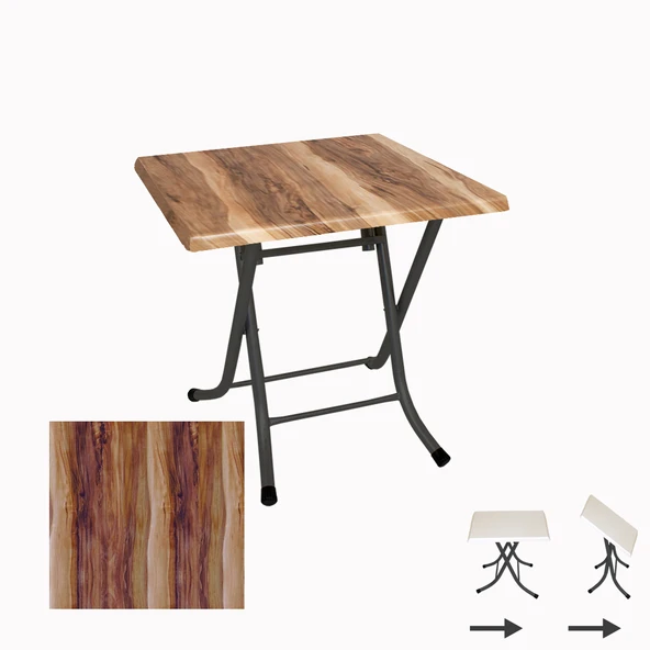 Klasik Katlanır Masa 80x80 cm - (Werzalit, Wermodin ve Allzalit Tabla) - Indiana Wood ürün görseli 1
