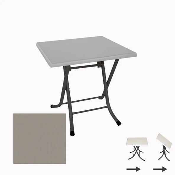 Klasik Katlanır Masa 70x70 cm - (Werzalit, Wermodin ve Allzalit Tabla) - Koyu Gri ürün görseli 1