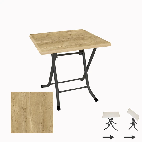 Klasik Katlanır Masa 80x80 cm - (Werzalit, Wermodin ve Allzalit Tabla) - Avalon Pine ürün görseli 1