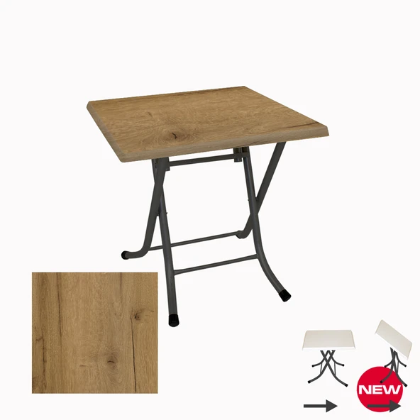 Klasik Katlanır Masa 70x70 cm - (Werzalit, Wermodin ve Allzalit Tabla) - Canyon Palace Oak ürün görseli 1
