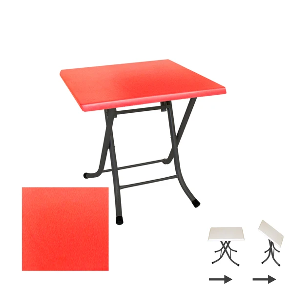 Klasik Katlanır Masa 70x70 cm - (Werzalit, Wermodin ve Allzalit Tabla) - Kırmızı ürün görseli 1