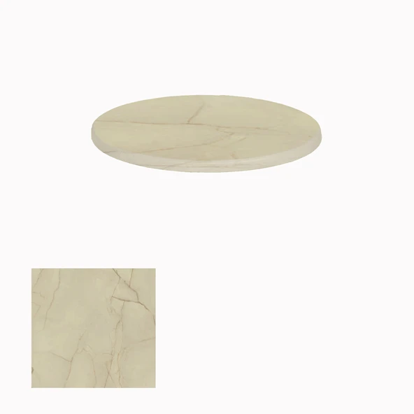 Werzalit, Allzalit veya Wermodin Masa Tablası Yuvarlak 60cm - Golden Marble ürün görseli 1