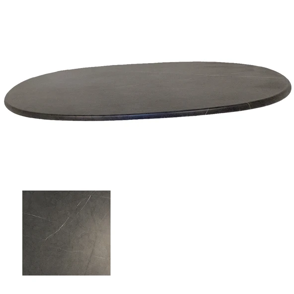 Werzalit veya Wermodin Masa Tablası Oval 94x146 - Grey Marble ürün görseli 1