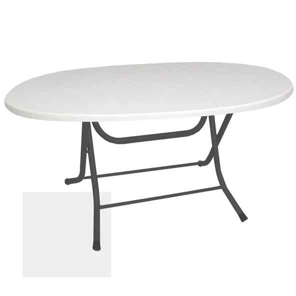 Klasik Katlanır Masa Oval (94x146 cm) - (Werzalit, Wermodin ve Allzalit Tabla) -  Beyaz ürün görseli 1