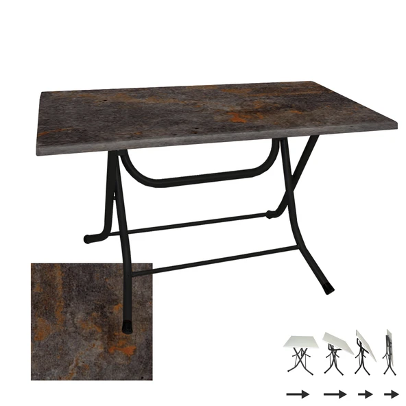 Klasik Katlanır Masa 70x120 cm - (Werzalit, Wermodin ve Allzalit Tabla) - Metalİc Oxid 3 ürün görseli 1