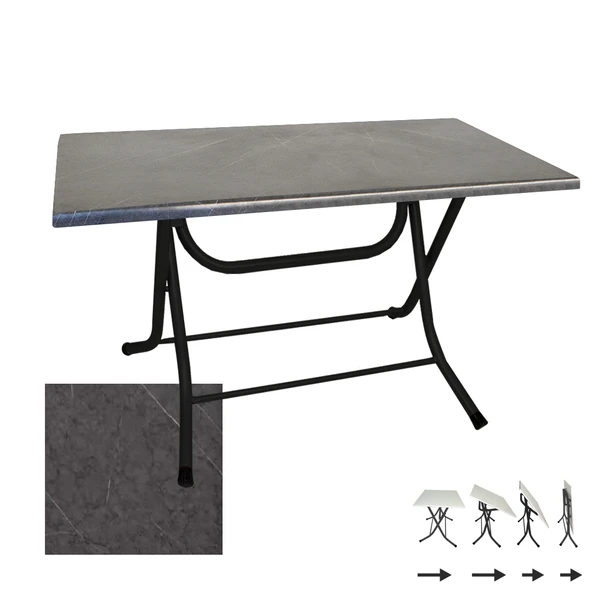 Klasik Katlanır Masa 80x140 cm - (Werzalit, Wermodin ve Allzalit Tabla) - Grey Marble ürün görseli 1