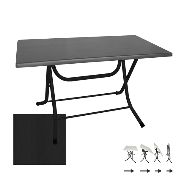 Klasik Katlanır Masa 70x120 cm - (Werzalit, Wermodin ve Allzalit Tabla) - Siyah ürün görseli 1
