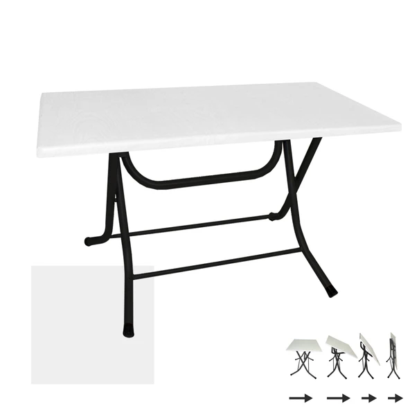 Klasik Katlanır Masa 80x140 cm - (Werzalit, Wermodin ve Allzalit Tabla) - Beyaz ürün görseli 1