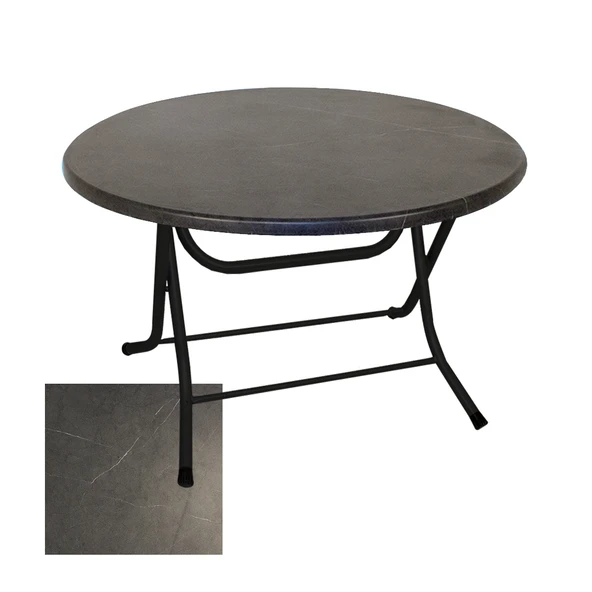 Klasik Katlanır Masa Yuvarlak (107 cm Çap) - (Werzalit, Wermodin ve Allzalit Tabla) - Grey Marble ürün görseli 1