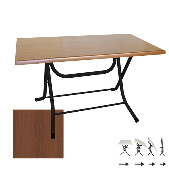 Klasik Katlanır Masa 80x140 cm - (Werzalit, Wermodin ve Allzalit Tabla) - Koyu Ahşap ürün görseli 1