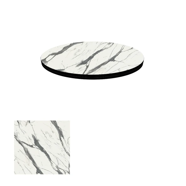 Kompakt Laminat Masa Tablası (70 cm Yuvarlak) - Afyon Marble ürün görseli 1