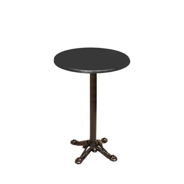 Bistro Döküm Ayak Çipa Masa -  (Werzalit, Wermodin ve Allzalit Tabla 60 cm çap) - Siyah ürün görseli 1