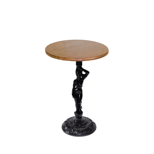 Bistro Döküm Ayak Çipa Angel Masa -  (Werzalit, Wermodin ve Allzalit Tabla 60 cm çap) - Koyu Ahşap ürün görseli 1