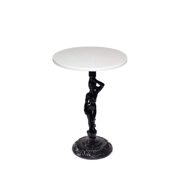 Bistro Döküm Ayak Çipa Angel Masa -  (Werzalit, Wermodin ve Allzalit Tabla 60 cm çap) - Beyaz ürün görseli 1