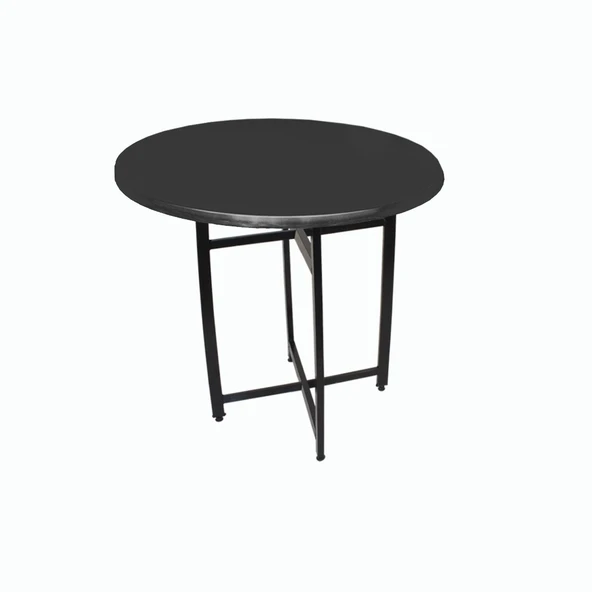 Nevada Yuvarlak Masa Çap 80cm - (Werzalit, Wermodin ve Allzalit Tabla) - Siyah ürün görseli 1