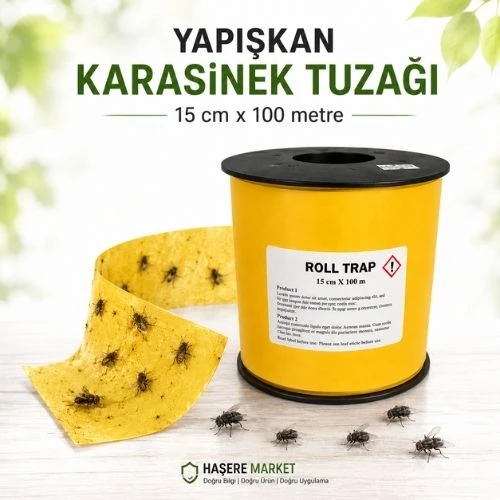 Roll Trap Yapışkanlı Sinek Tuzağı  | 15 cm x 100 Metre ürün görseli 1