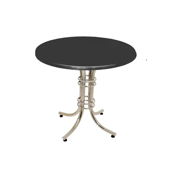 Buket Yuvarlak Masa Çap 80cm - (Werzalit, Wermodin ve Allzalit Tabla) - Siyah ürün görseli 1