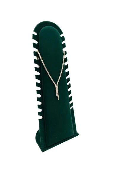 Riyad Model Süet Kumaş Yeşil Renk 31/11 Cm Ayaklı Kolye-halhal Sergileme Standı ürün görseli 1