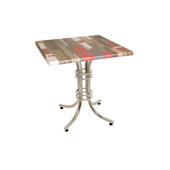 Buket Kare Masa 70x70cm  - (Werzalit, Wermodin ve Allzalit Tabla) - Red Wood ürün görseli 1