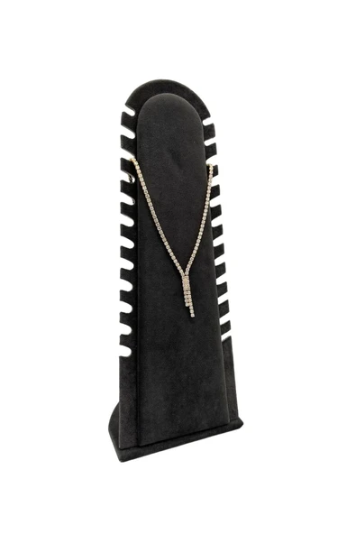 Riyad Model Süet Kumaş Füme Renk 31/11 Cm Ayaklı Kolye-halhal Sergileme Standı ürün görseli 1