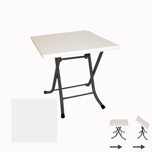 Klasik Katlanır Masa 70x70 cm - (Werzalit, Wermodin ve Allzalit Tabla) - Beyaz ürün görseli 1