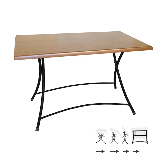 Modern Katlanır Masa 70x120 cm - (Werzalit, Wermodin ve Allzalit Tabla) - Koyu Ahşap ürün görseli 1