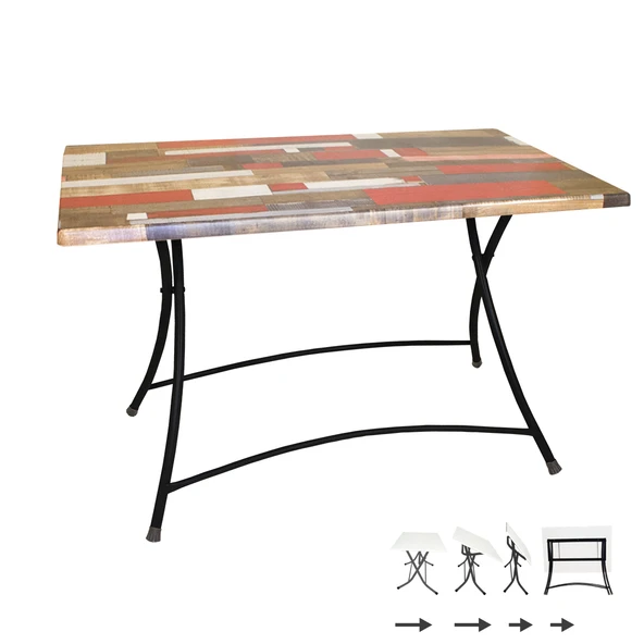 Modern Katlanır Masa 80x120 cm - (Werzalit, Wermodin ve Allzalit Tabla) - Red Wood ürün görseli 1