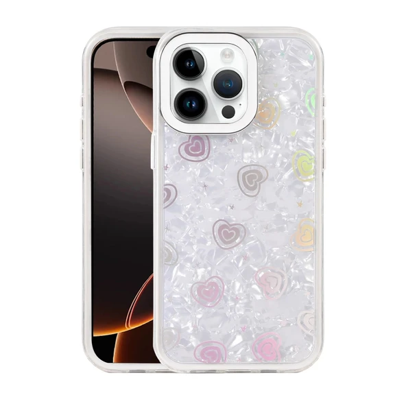 Apple İphone 16 Pro Max Lumi Desenli Kapak - Beyaz ürün görseli 1