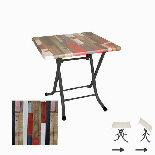 Klasik Katlanır Masa 70x70 cm - (Werzalit, Wermodin ve Allzalit Tabla) - Red Wood ürün görseli 1
