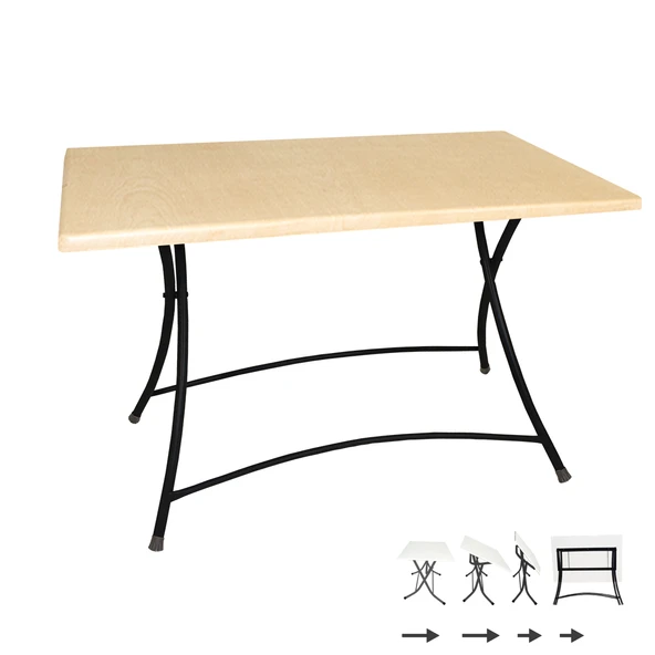 Modern Katlanır Masa 80x120 cm - (Werzalit, Wermodin ve Allzalit Tabla) - Akçaağaç ürün görseli 1
