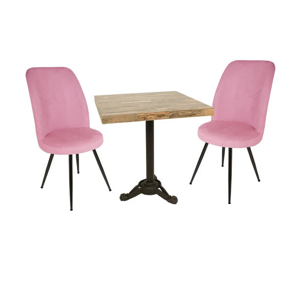 Çipa Laminat Kare - Saray 2li Masa Takımı - Pembe ürün görseli 1