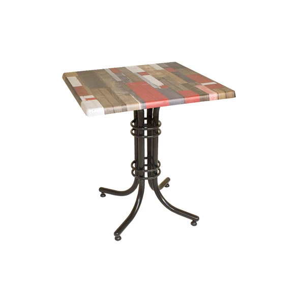 Buket Kare ESB Masa 80x80cm - (Werzalit, Wermodin ve Allzalit Tabla) - Red Wood ürün görseli 1