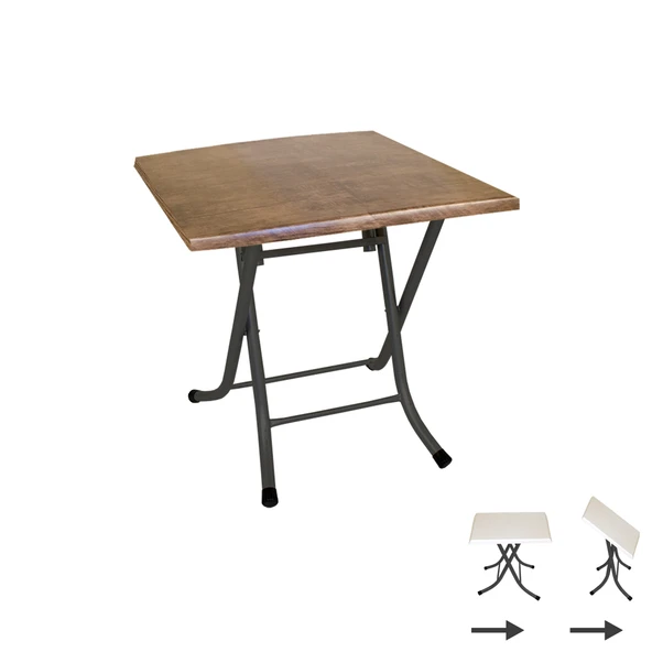 Klasik Katlanır Masa 80x80 cm - (Werzalit, Wermodin ve Allzalit Tabla) - Rustik Dark ürün görseli 1