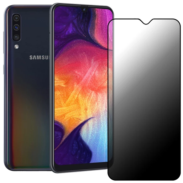 Samsung Galaxy A30 / A50 Hayalet Privacy Gizli Cam Ekran Koruyucu Siyah ürün görseli 1