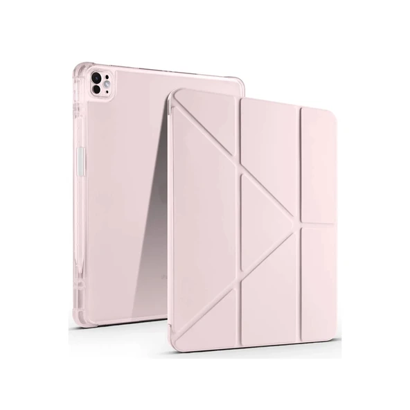 İpad Air 13 (2024) Kılıf Kalemlikli Mars Tablet Kılıfı - Rose Gold ürün görseli 1