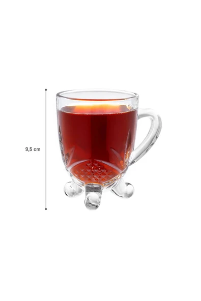 Dublin 4'lü Çay Fincanı Seti - Şeffaf - 210 ml - Resim 3