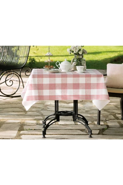 Majori Pvc Masa Örtüsü - Kırmızı - 140x200 Cm ürün görseli 1