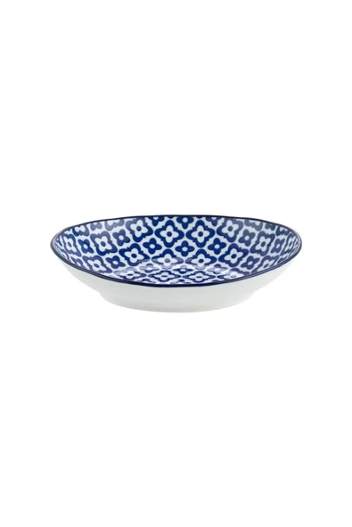 Madame Coco Rêve Bleu Tuyau Oval Tabak - Mavi - 19,5x16,5 Cm ürün görseli 1