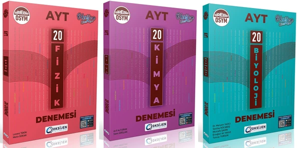 Oksijen Ayt Fizik + Kimya + Biyoloji Denemesi Seti 3 Kitap ürün görseli 1