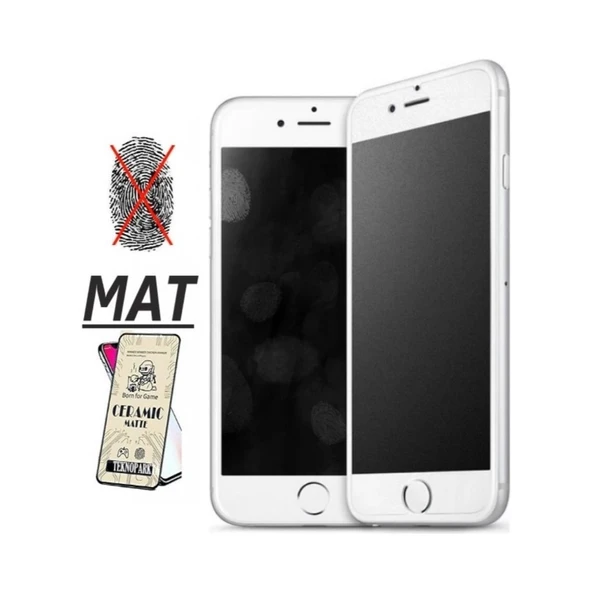 Iphone 8 Mat Ekran Seramik Tam Kaplayan Kırılmaz Cam Nano Ekran Koruyucu Beyaz ürün görseli 1
