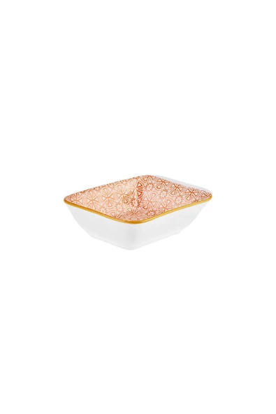 Floral Turuncu Rectangle Çerezlik/sosluk 10 Cm - Resim 2