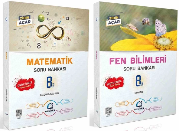 Oksijen 8. Sınıf Matematik + Fen Bilimleri Soru Bankası Seti 2 Kitap ürün görseli 1