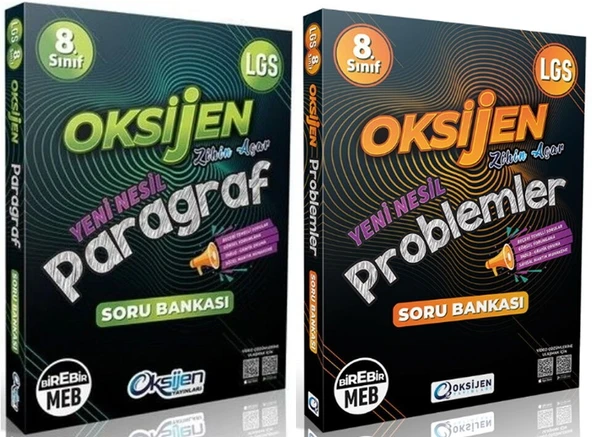 Oksijen 8. Sınıf Paragraf + Problemler Soru Bankası Seti 2 Kitap ürün görseli 1